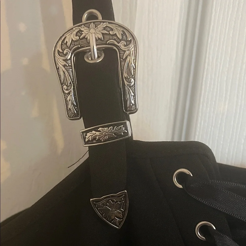 SHEIN Curve Elegant Black Heavy Metal/Goth Corset Dress - Picture 4 of 4